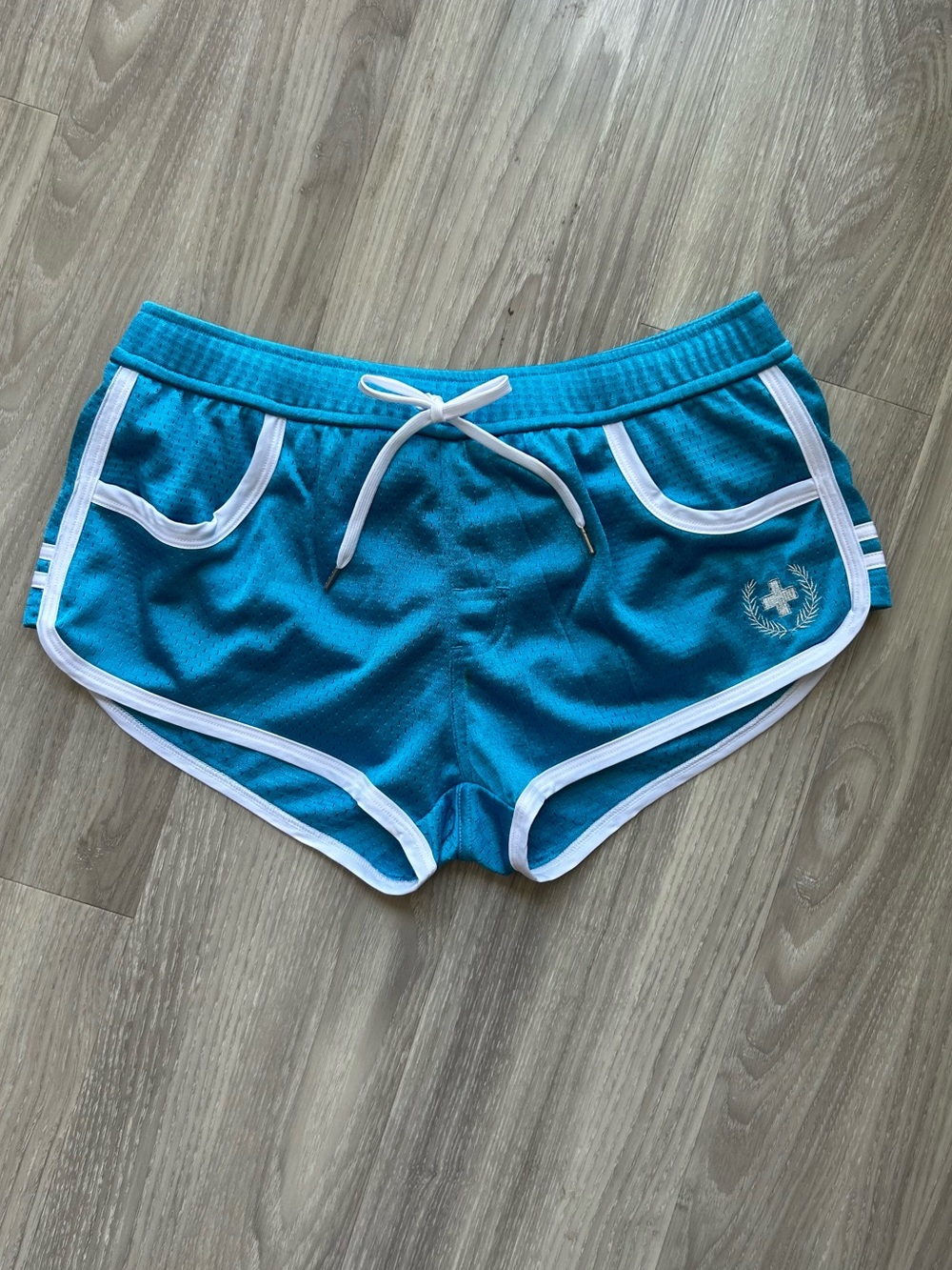 Andrew Christian | Fit Mesh Gym Sorts in Teal Blue (Small)